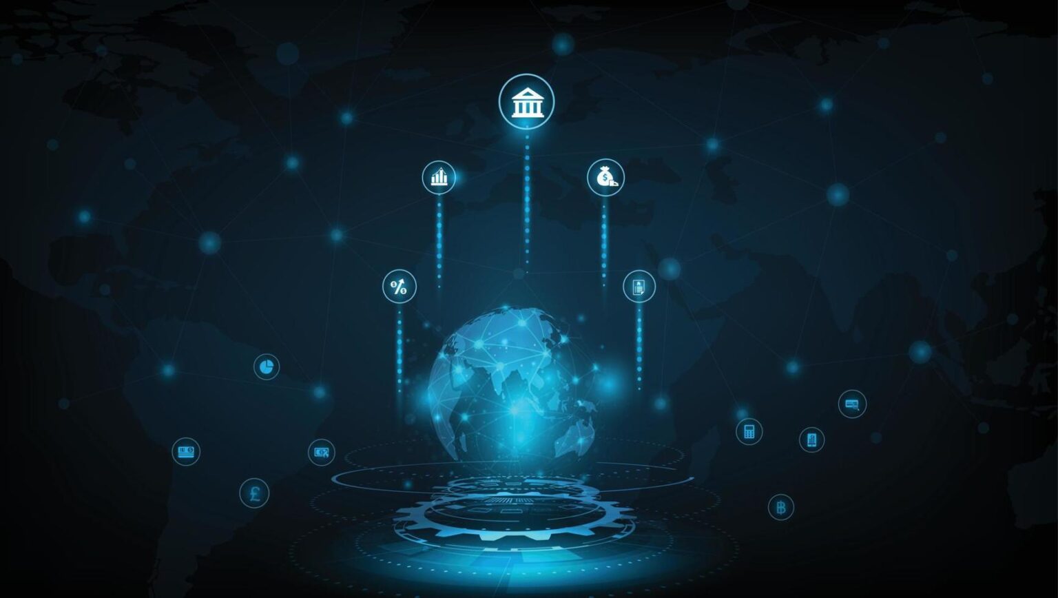 concept-of-economic-growth-chart-business-strategy-finance-and-banking-graph-and-bank-icon-on-dark-blue-background-digital-marketing-design-vector